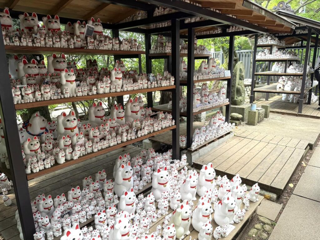 豪徳寺に奉納された多数の招福猫児