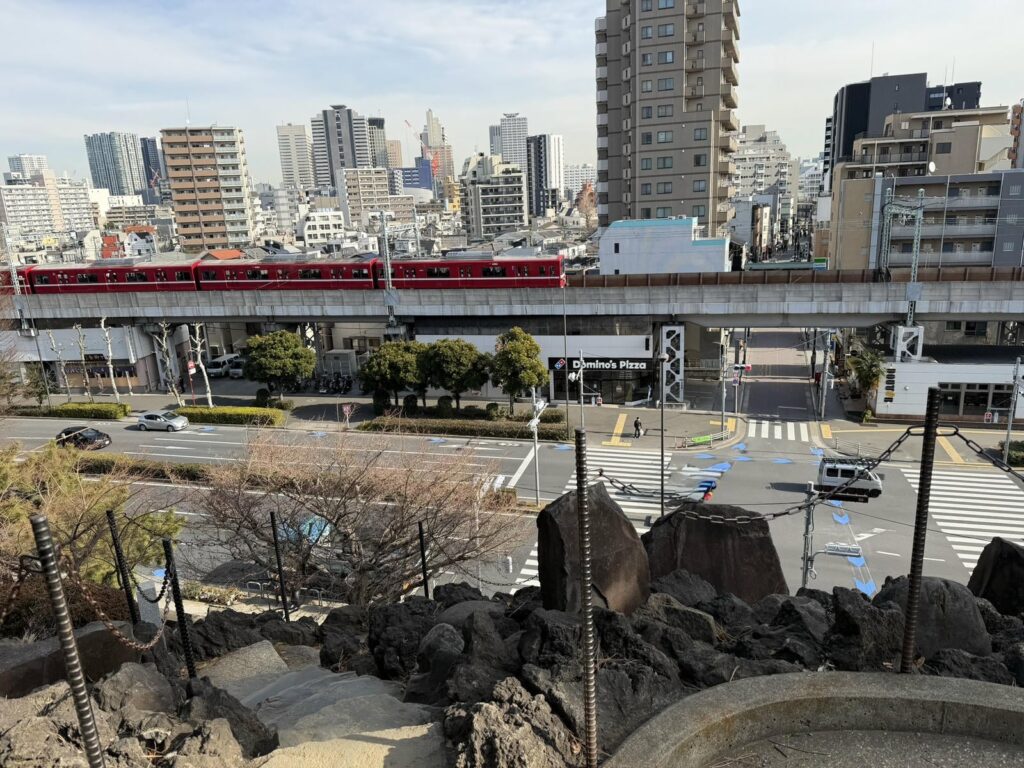 品川富士の上から見下ろした周辺の街並み