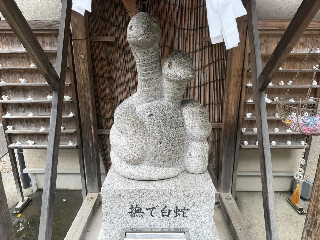 蛇窪神社の撫で白蛇