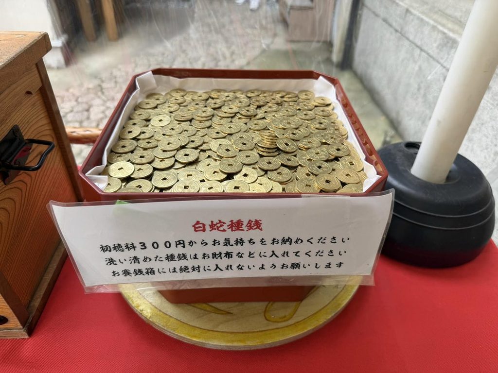 蛇窪神社の白蛇種銭
