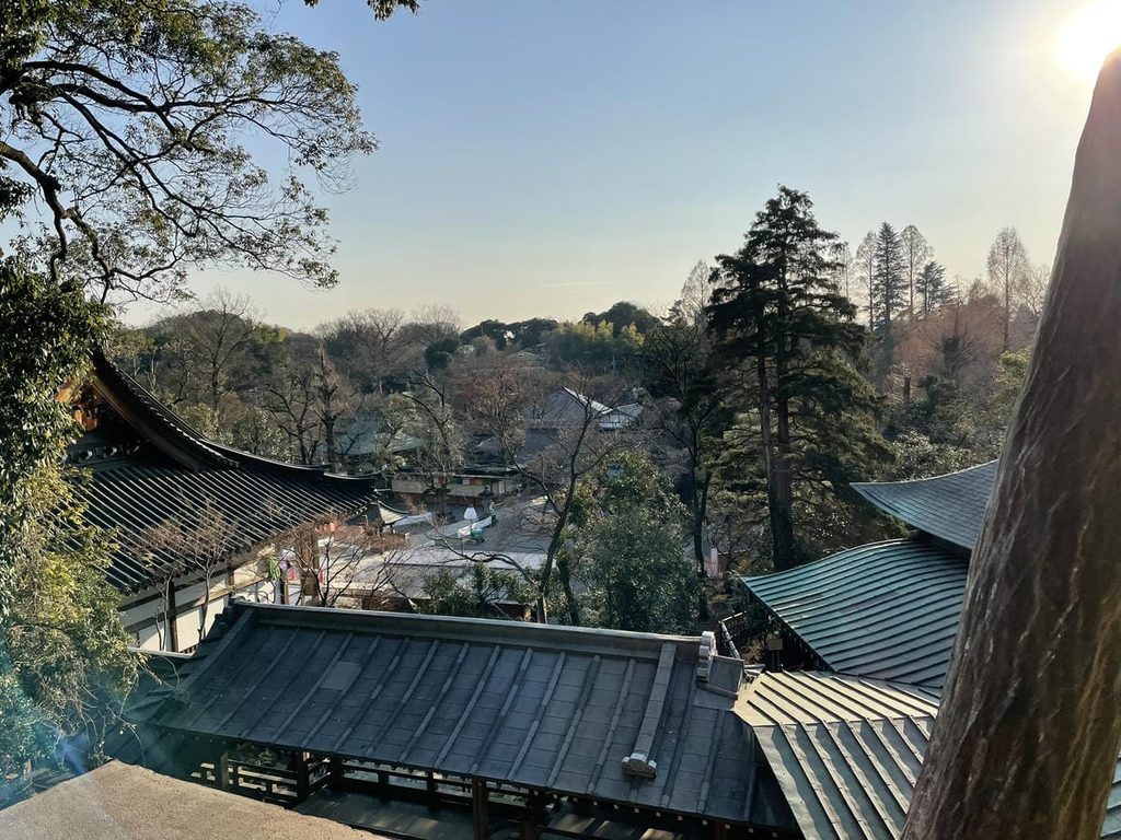 開山堂近くの高台から見た深大寺境内