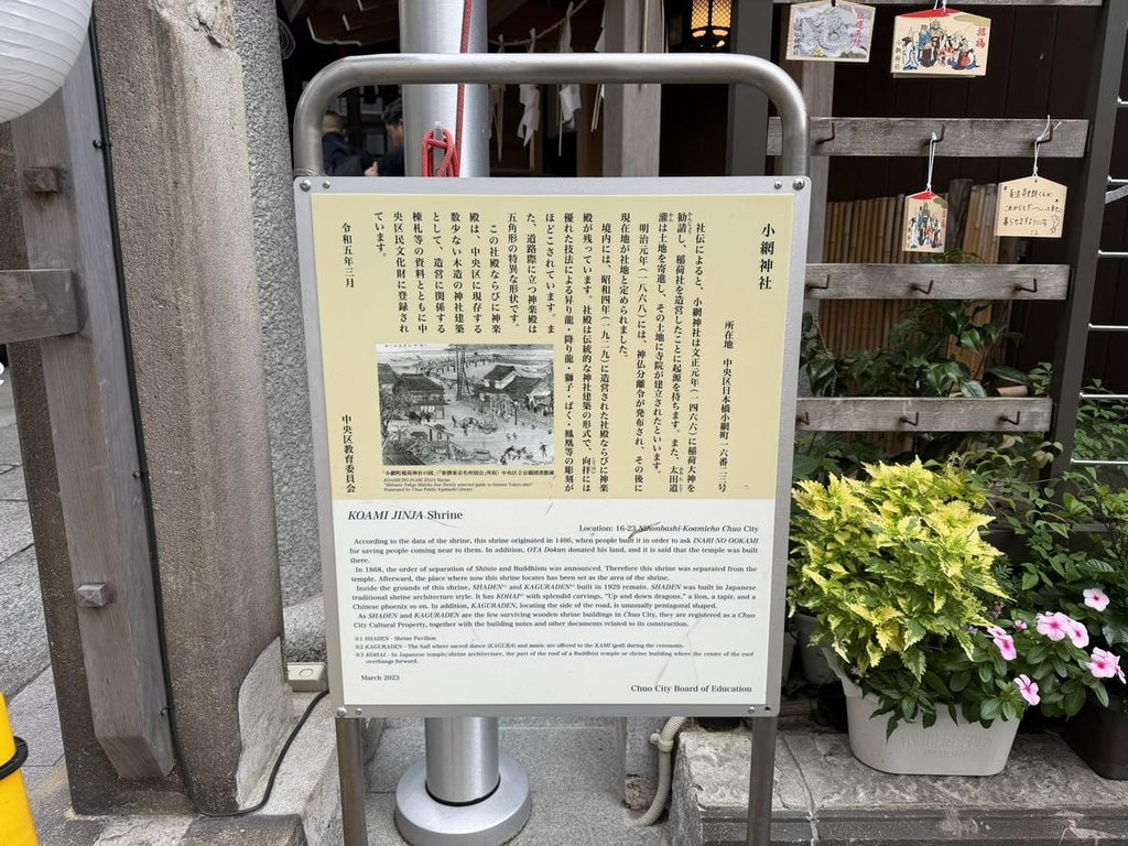 小網神社の御由緒案内板